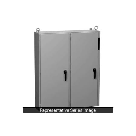 Hammond 3 Point Latch with Screw and Padlock Electrical Enclosures, 60.13 in H, 12.13 in D, 50 in W, Steel 2UD605012FTC